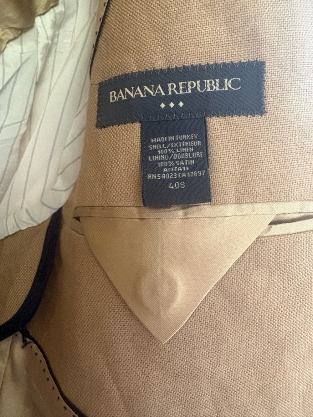 VINTAGE BANANA REPUBLIC MENS LINEN BLAZER - Picture 5 of 9